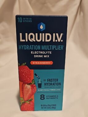 Liquid I.V. Hydration Multiplier Vegan Powder Electrolyte Drink Mix Strawberry